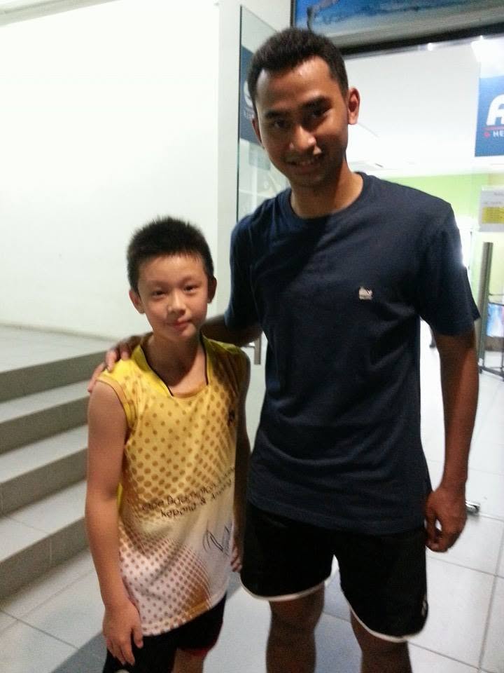 A young Sean Ngu during the early years of his badminton journey