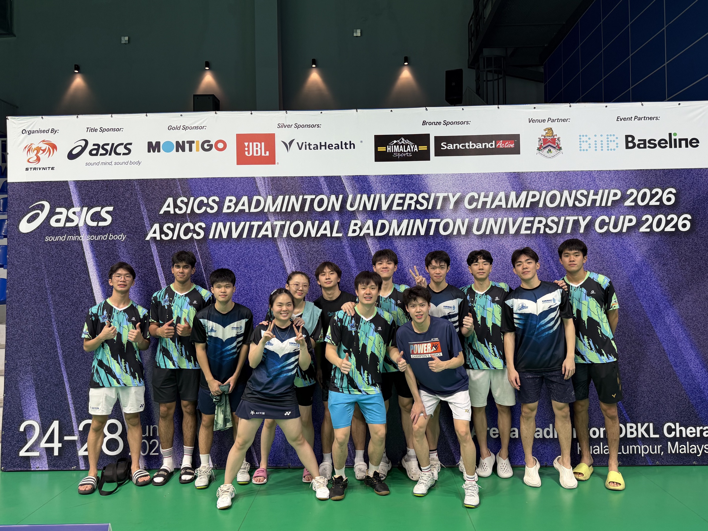 Sean Ngu with the Sunway University badminton team